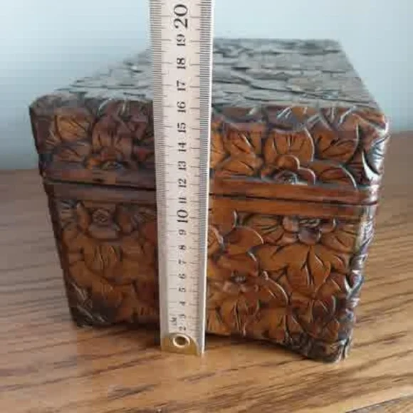 Hand-Carved Floral Wood Nesting Boxes - Brown - Picture 7 of 16